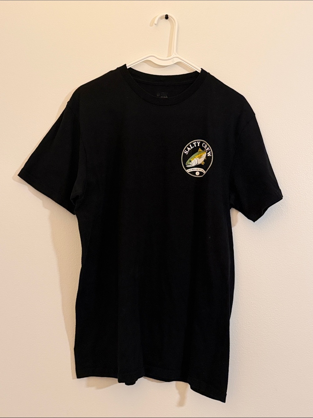 Salty Crew Black Short-Sleeve Tee with Fish Crest